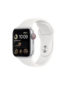 Apple Watch SE (2nd Gen) (GPS + Cellular, 40mm) - Caja de Aluminio Plata con Banda Blanca Deportiva, M/L (Reacondicionado)