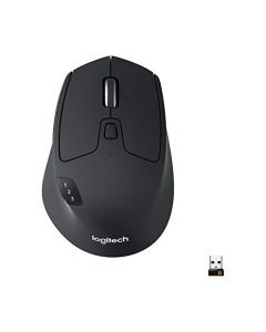 Logitech M720 Triatlón Mouse inalámbrico multidispositivo, Bluetooth, Receptor unificante USB, 1000 dpi, 8 Botones, batería de 2 años, Compatible con Laptop, PC, Mac, iPadOS, Negro