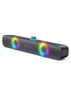 1 Hora Bocina Bluetooth 10W, Barra de Sonido con 2400mAh Batería, Soundbar para PC TV, RGB Altavoces Inalámbricos Soporte 3.5mm AUX/TF/USB/Bluetooth para Interior, Hogar y Fiesta