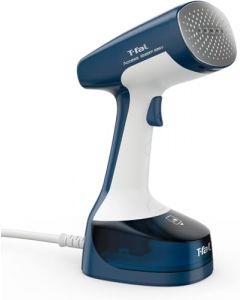 T-FAL Vaporizador Steam Easy, capacidad de 150 ml, ultra poderoso y rápido para resultados eficientes, perfecto para retoques y necesidades diarias, blanco y azul, DT7111X1