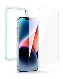 UGREEN Protector de Pantalla Mica para iPhone 14/ iPhone 13/ iPhone 13 Pro 6.1", 9H Cristal Vidrio Templado de Alta Definición HD con Herramienta de Fácil Instalación, 2 Unidades