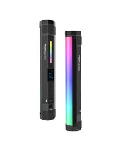 ULANZI VL110 - Varita de luz de mano, luz de video LED RGB de 360° para fotografía, tubo de luz RGB recargable de 2600 mAh para grabación de video, luz de cámara regulable de 2500 a 9000 K con LCD,