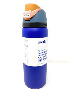 Owala FreeSip - Botella de agua aislada de acero inoxidable con popote para deportes y viajes, sin BPA, 32 onzas, Tide Me Over