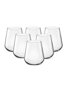 Bormioli Rocco Inalto Stemless Wine Glass, 15-3/4-Ounce, Set of 6