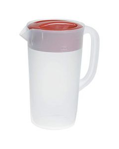 Rubbermaid pichel cubierto de 2,25 Qt, color blanco con cubierta de color rojo