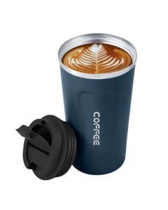 MXCOCO Taza Termo de Café de 18 oz/510 ml de Acero Inoxidable 304 con Tapa, Taza de Vacío para Bebidas de Café Frías y Calientes, Vaso Térmico para Café, para la Oficina, el Automóvil y el Parque