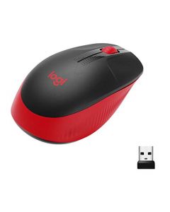 Logitech M190 Mouse Inalámbrico, Diseño Curvo Ambidiestro, Batería 18 Meses con Modo Ahorro, Receptor USB, Cursor y Desplazamiento Preciso, Compatible con PC, Mac, Laptop - Rojo