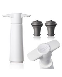 Vacu Vin Wine Saver Pump with 2 x Vacuum Bottle Stoppers - White