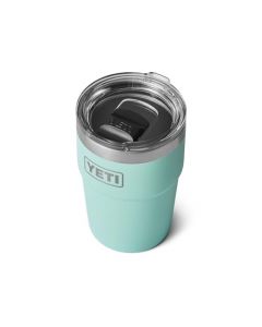 YETI Rambler - Vaso apilable de 16 onzas, aislado al aspiradora, acero inoxidable con tapa MagSlider, color crema marina