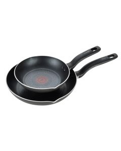 T-fal A821S2 Iniciativas Antiadherente Dentro y fuera Apto para lavavajillas Sin PFOA Juego de utensilios de cocina de 20 y 25 cms para freír / saltear, 2 piezas, gris