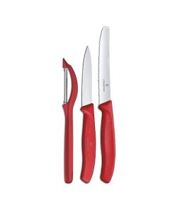 Victorinox Set de Cuchillos con Pelador, 3 piezas, Rojo