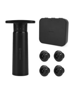 KITCHENDAO Bomba de ahorro de vino con indicador de sonido, 4 tapones de vino al aspiradora y caja de almacenamiento, tapones de vino reutilizables para mantener el vino fresco, accesorios ideales