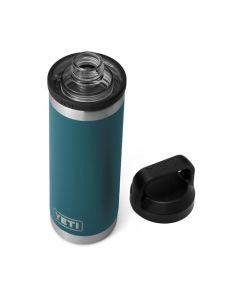 YETI Rambler Botella de 18 onzas, aislada al aspiradora, acero inoxidable con tapa Chug, color verde azulado