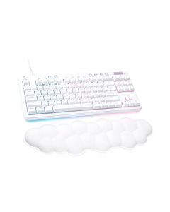 Logitech G713 Teclado mecánico para juegos con cable con iluminación RGB LIGHTSYNC, interruptores lineales (GX Red) y reposamuñecas para teclado, compatible con PC y Mac, niebla blanca