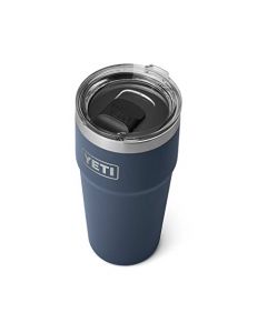 YETI Rambler - Pinta apilable, aislada al aspiradora, acero inoxidable con tapa MagSlider, azul marino