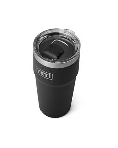 YETI Rambler - Pinta apilable, aislada al aspiradora, acero inoxidable con tapa MagSlider, color negro