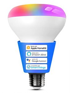 Meross BR30 - Bombilla LED Wi-Fi compatible con Apple HomeKit, Alexa, Google Assistant y SmartThings, regulable E26 multicolor 2700K-6500K RGBCW, 1300 lúmenes equivalente a 100 W, 1 paquete