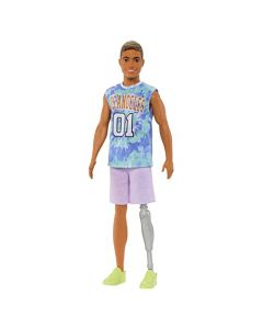 Barbie Fashion & Beauty Muñeco Ken con Pierna prostética con empaque de Vinilo Reutilizable Ideal para los niños Amantes de la Moda para niñas de 3 años en adelante