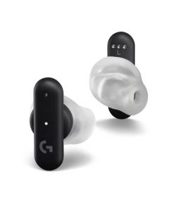 Logitech G Fits True Wireless Gaming Earbuds, Ajuste Moldeado Personalizado, Velocidad de luz + Bluetooth, Cuatro micrófonos de formación de Haz, PC, Mac, PS5, PS4, móvil, Nintendo Switch, Negro