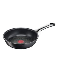 T-fal Sartén de 24 cm Hard Titanium Pro con Antiadherente Titanium 6X, extra resistente con tecnología Thermo señal y Thermo Fusión para crear deliciosas recetas en tu cocina, G2690482