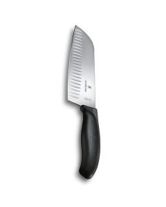 Victorinox Swiss Classic cuchillo Santoku de 7 pulgadas con borde Granton, clásica suiza, Negro, 7" Santoku, 1