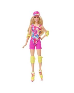 Barbie La Película Muñeca En Patines con su Equipo de Patinaje Verde neón, Coderas y Rodilleras para niñas de 3 años en adelante