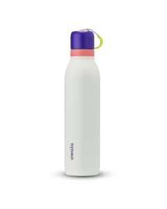 Owala FreeSip - Botella de agua de acero inoxidable con popote para deportes y viajes, sin BPA, 24 onzas, morado/verde (horizontes menta)