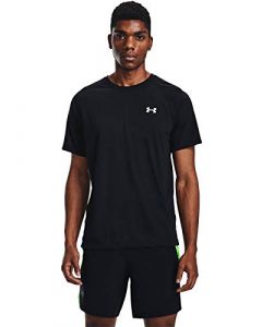 Under Armour Playera Manga Corta Streaker SS para Correr De Hombre, Negro, M, Ajuste Cómodo