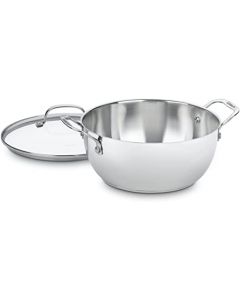 Cuisinart - Olla multiusos Chef's Classic de acero inoxidable 755-26GD de 5 1/2 cuartos de galón con tapa de vidrio