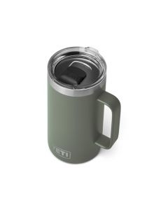 YETI Rambler Taza de 24 onzas, aislada al aspiradora, acero inoxidable con tapa MagSlider, color verde campamento