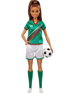 Barbie Profesiones Futbol Playera Verde Muñeca para niñas a Partir de 3 años