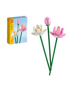 Lego® Icons 40647 Flores de Loto, Flores Artificiales Decorativas, Bloques de Construcción para Adultos, Idea Regalo para Mujeres y Hombres, Decoración hogar u Oficina (220 Piezas)