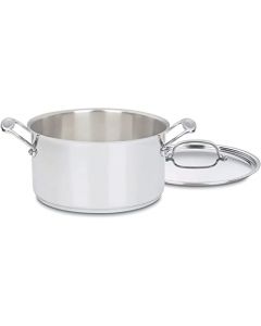 Cuisinart 744-24 Chef's Classic - Olla de acero inoxidable con tapa, 6 cuartos de galón, color plateado