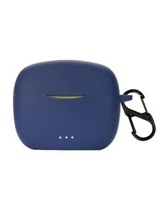 QWYJ Funda para JBL Tune 215TWS Case Carcsa Protectora de Silicona, para JBL Tune 215TWS Funda de Carga Portátil con Mosquetón Llavero Anti-perdida (Azul)