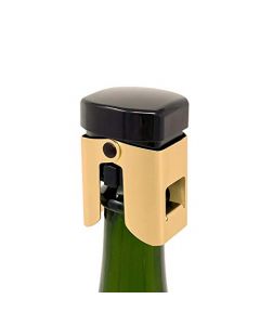 Tapón de champaña dorado, diseñado en Francia, sellador de botellas para Cava, Prosecco, vino espumoso, ahorrador de gases, pasó la prueba de presión de 12 libras (1, dorado/negro)