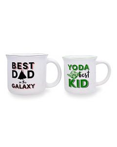 Star Wars"Best Dad" Darth Vader and "Yoda Best Kid" - Juego de 2 tazas de café de viaje sin BPA para expreso, cafeína, cacao, esencial para el hogar y la cocina, bonitos regalos y coleccionables