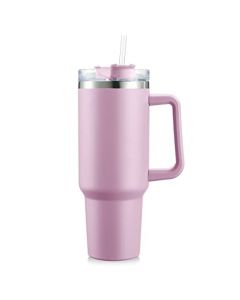 40OZ Vaso Térmico de Acero Inoxidable, Easytao Taza Termica Frio y Caliente para Cafe con Tapa y Popote, Cepillo de limpieza, Termo Infusor de Vacío Doble para Hombre, Mujer, Regalo (Morado)