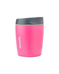 Owala SmoothSip - Vaso de café aislado de acero inoxidable, reutilizable, taza de café helado, taza de viaje de café caliente, sin BPA, perfecto para capuchino, 10 onzas, rosa (brisa de sandía)