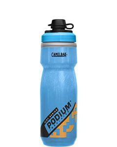 CamelBak Podium Dirt Series - Botella de agua aislada para bicicleta de montaña, 21 onzas, azul/naranja