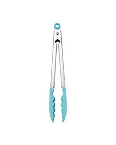 KitchenAid Pinzas de acero inoxidable con punta de silicona, 12 pulgadas, Aqua Sky