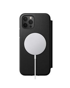 Nomad - Funda rígida tipo portafolios para iPhone 12 Pro, compatible con MagSafe, protección contra caídas de 10 pies, piel Horween - negro