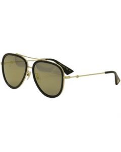 Lentes de sol Gucci Gg0062s 001 Aviador Dorado Espejo Negro Gota - M