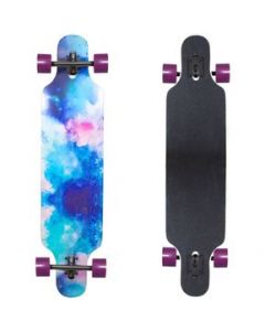 Patineta Longboard Madera Maple Resistente Morado Galaxy - Morado