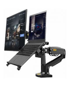 Base doble ergonomica para monitor y laptop North Bayou F160 Negra