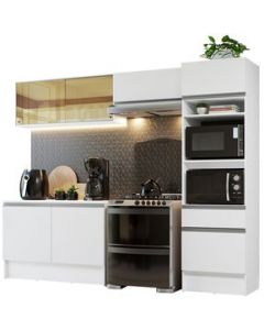 Cocina Integral Madesa Diamante 02 Cocina Completa 260cm - Blanco - Blanco