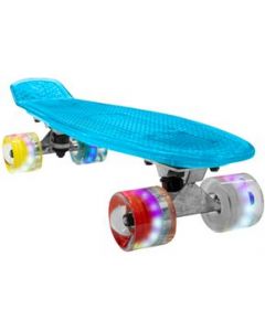 Patineta Skate Cruiser Mini Azul Transparente Llanta Led - Azul