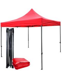 Toldo Carpa 3x3 Plegable Impermeable Rojo Camping Evento