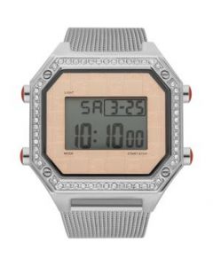 Reloj Digital Cloe Con Extensible De Mesh Color Plateado OE2335