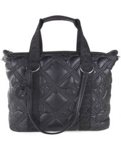 Bolsa Tote Cloe Grande Monograma Bordado con Charm Negro para Mujer