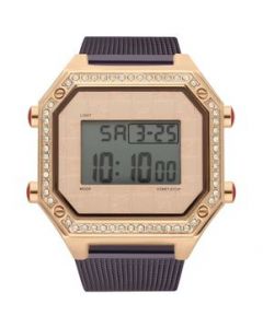 Reloj Digital Cloe Con Extensible De Mesh Color Purpura OE2335